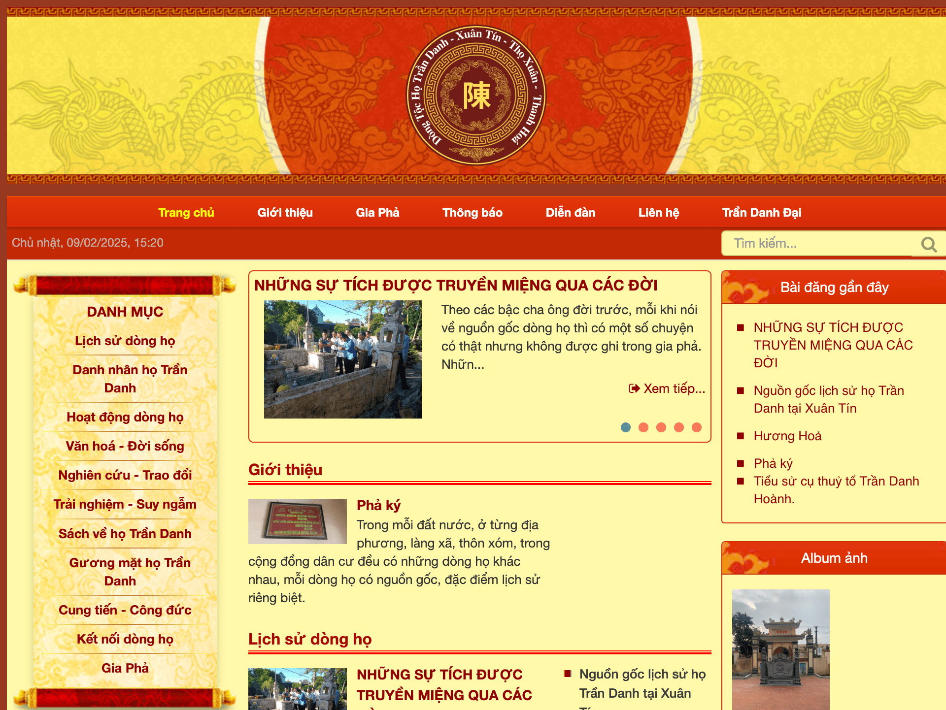 GIỚI THIỆU WEBSITE GIA PHẢ HỌ TRẦN – HỘI TỤ, KẾT NỐI VÀ GÌN GIỮ TRUYỀN THỐNG